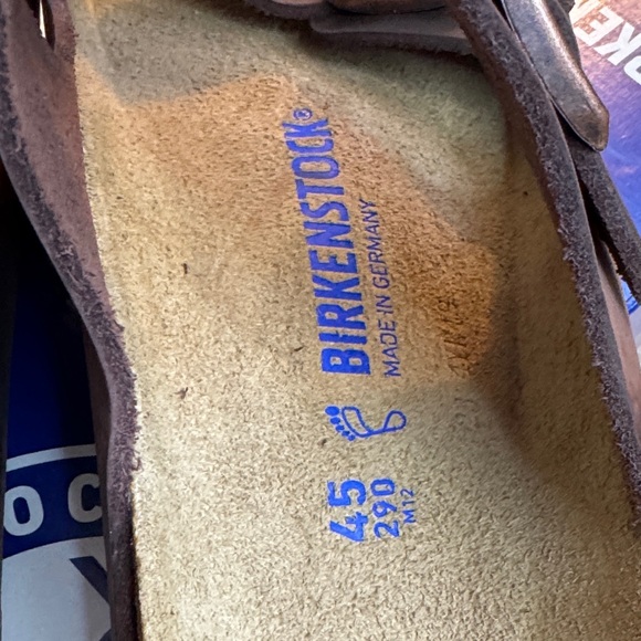 NEW Birkenstock ARIZONA Dk Brown Leather Sandal w/Adjustable Straps Softbed sz12 - Picture 6 of 16